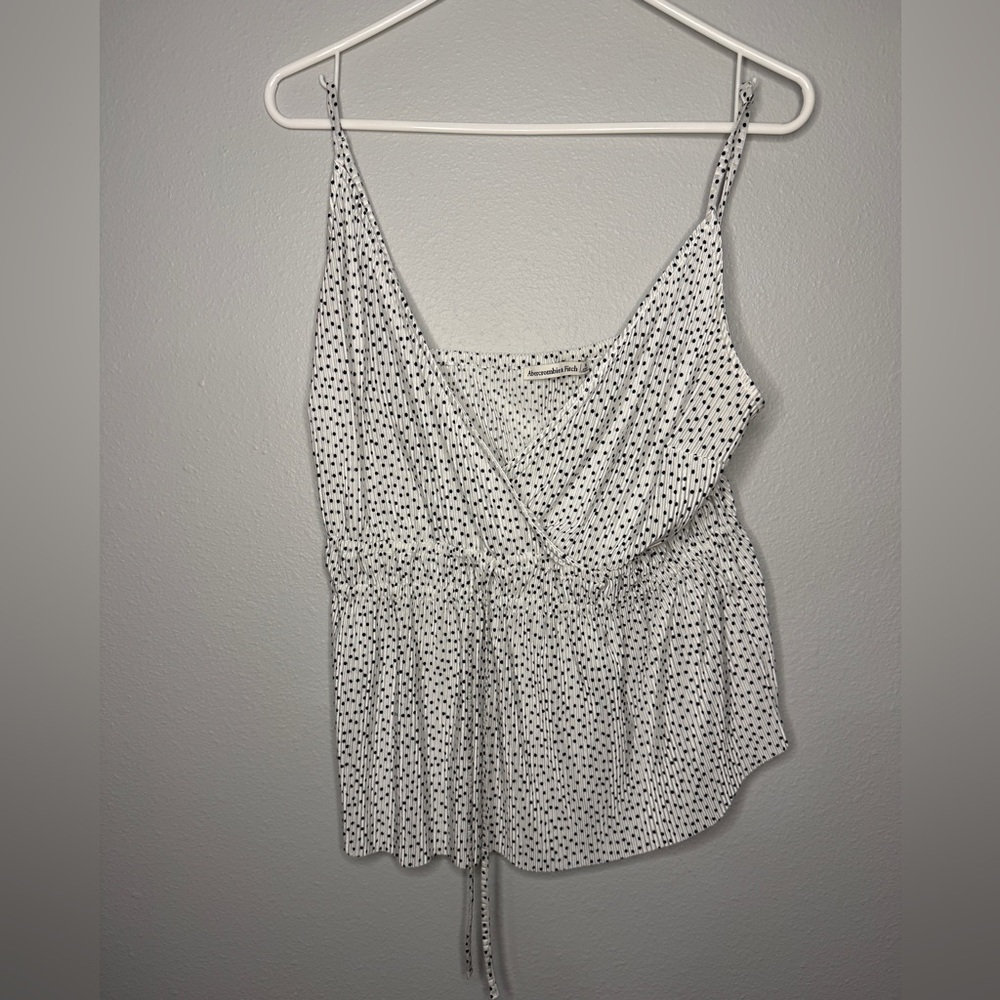 Abercrombie & Fitch White and Black Polka Dot Camisole